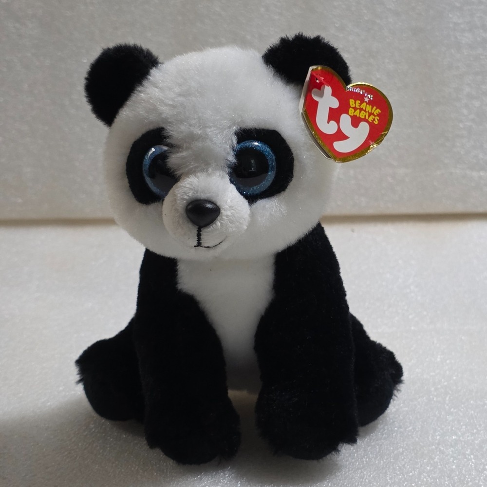 Ty Beanie Babies MING Panda Bear Black & White Plush VelveTy 2016 6" New